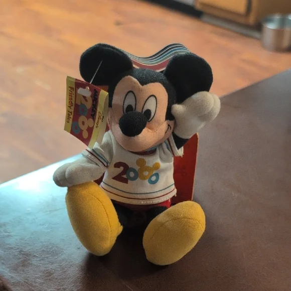 VINTAGE Disney Mickey Mouse 2000 Plush Toy With Book - Picture 1 of 2